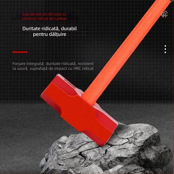 Ciocan hexagonal cu cap din oțel carbon, ciocan mare cu mâner moale, pentru construcții și fitness — set de două bucăți