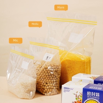 Pungi sigilate alimentare, pungi resigilabile pentru congelator, pungi de depozitare din plastic pentru frigider