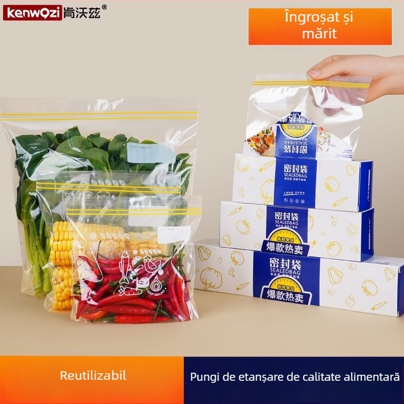 Pungi sigilate alimentare, pungi resigilabile pentru congelator, pungi de depozitare din plastic pentru frigider