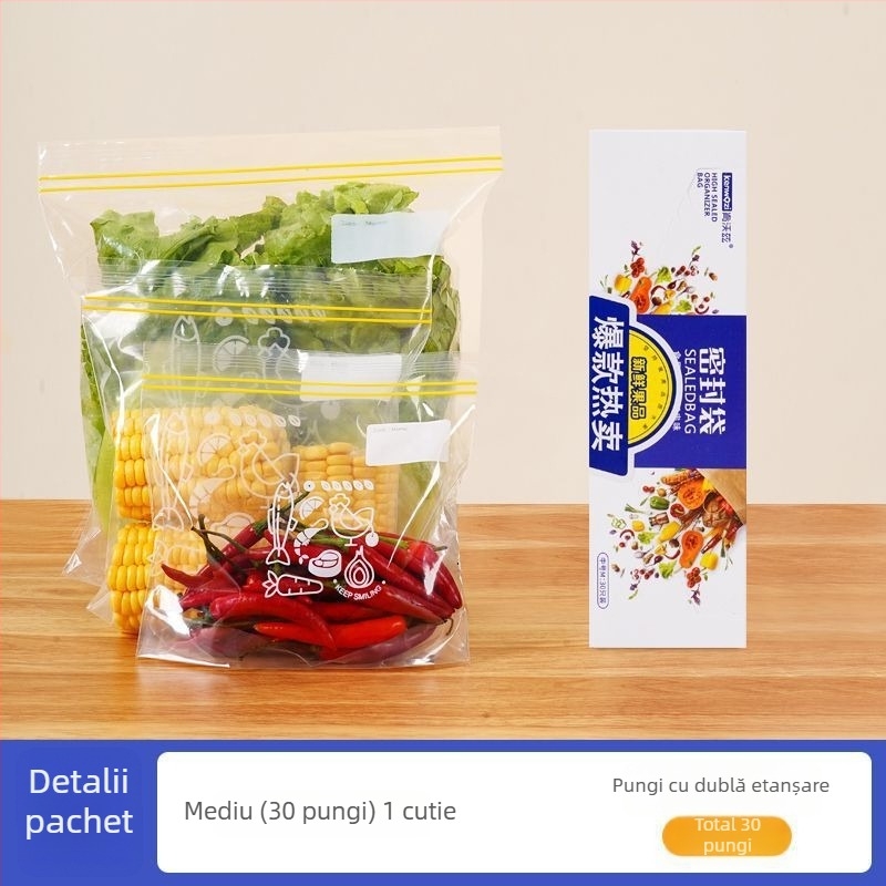 Pungi sigilate alimentare, pungi resigilabile pentru congelator, pungi de depozitare din plastic pentru frigider