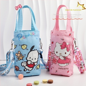 Geantă pentru sticlă de apă cu design drăguț de desen animat, curea crossbody, protecție izolantă portabilă pentru ceașcă