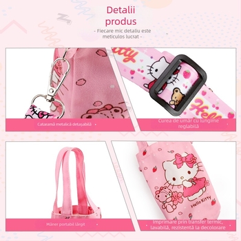 Geantă pentru sticlă de apă cu design drăguț de desen animat, curea crossbody, protecție izolantă portabilă pentru ceașcă