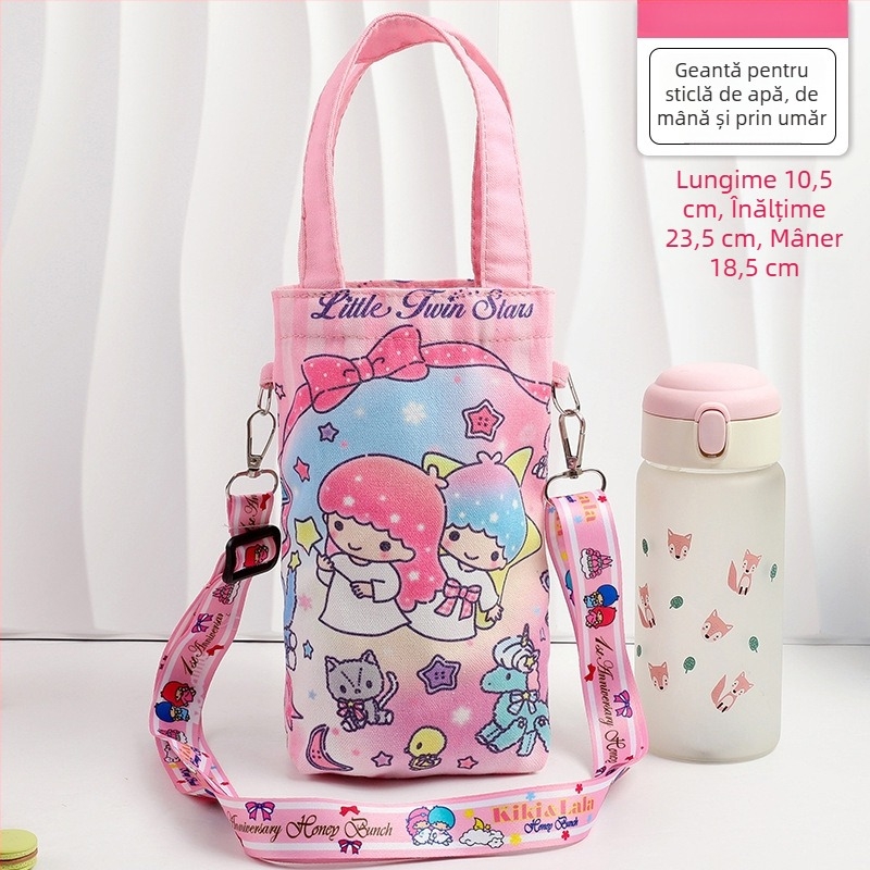 Geantă pentru sticlă de apă cu design drăguț de desen animat, curea crossbody, protecție izolantă portabilă pentru ceașcă