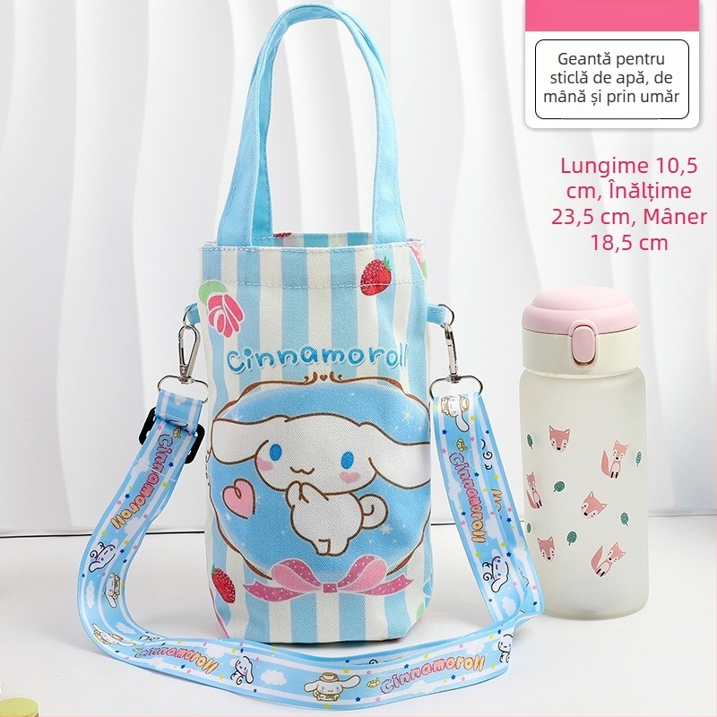 Geantă pentru sticlă de apă cu design drăguț de desen animat, curea crossbody, protecție izolantă portabilă pentru ceașcă
