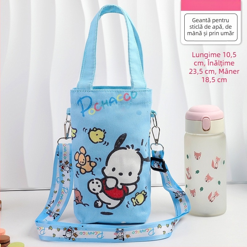 Geantă pentru sticlă de apă cu design drăguț de desen animat, curea crossbody, protecție izolantă portabilă pentru ceașcă