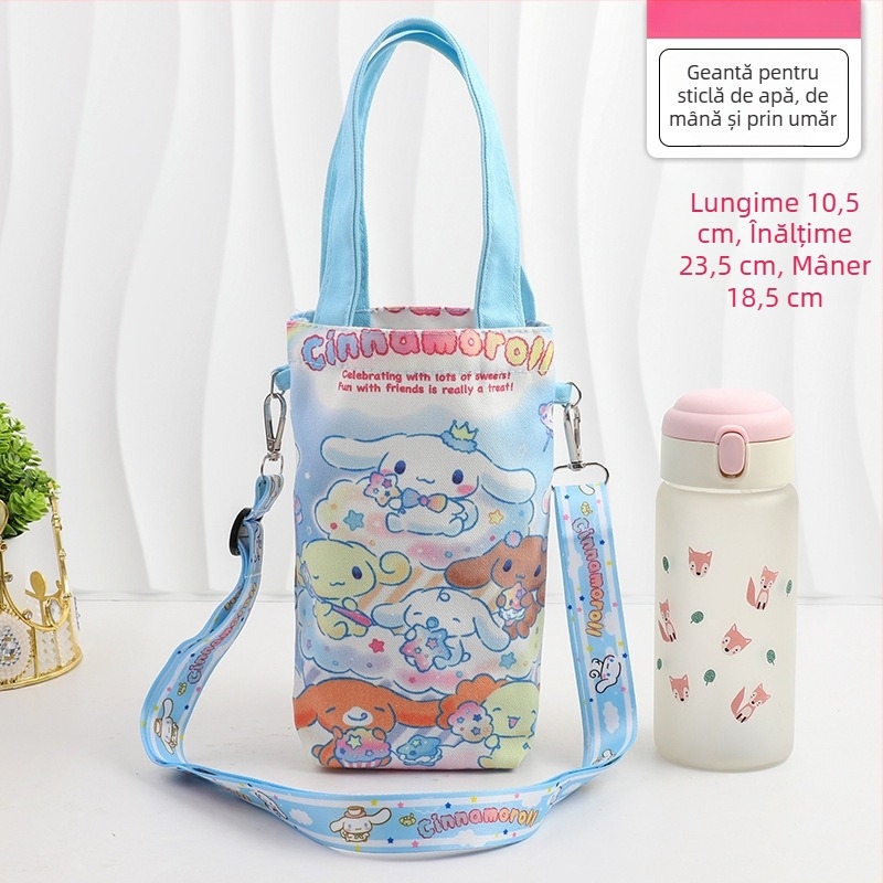 Geantă pentru sticlă de apă cu design drăguț de desen animat, curea crossbody, protecție izolantă portabilă pentru ceașcă