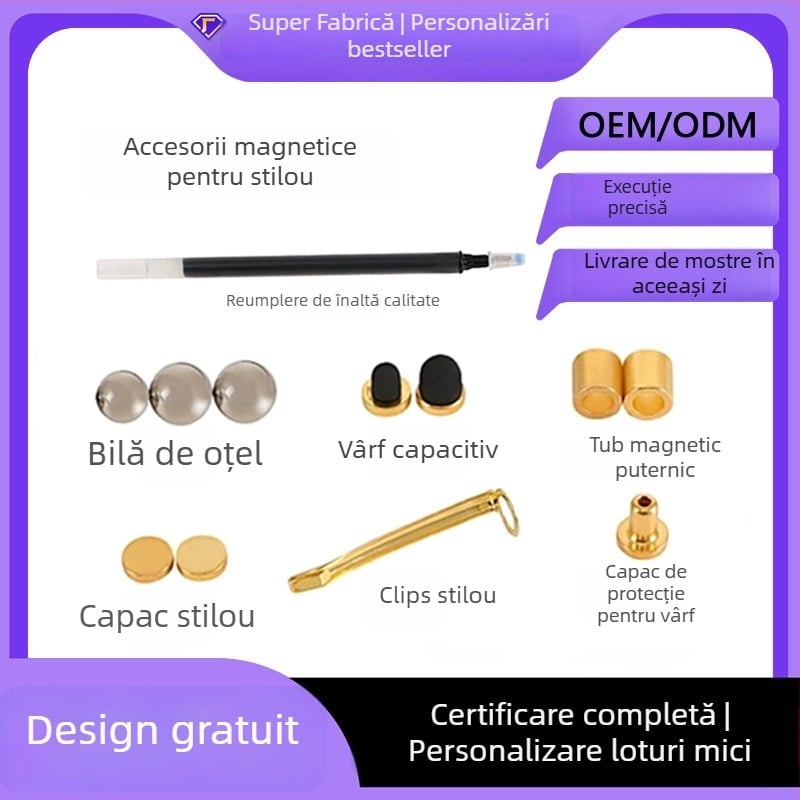 Cleme metalice pentru stylus capacitiv, clipsuri pentru stilou și creion, clipsuri cu margine extensibilă, accesorii magnetice pentru pix