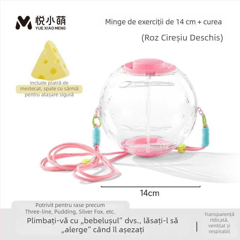 Roata de alergare pentru hamster — jucărie interactivă din plastic pentru rozătoare mici
