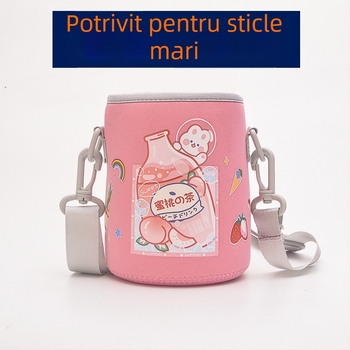 Husă de protecție pentru sticlă, cu design Lego în stil desen animat – husă portabilă pentru elevi, pentru călătorii și activități în aer liber