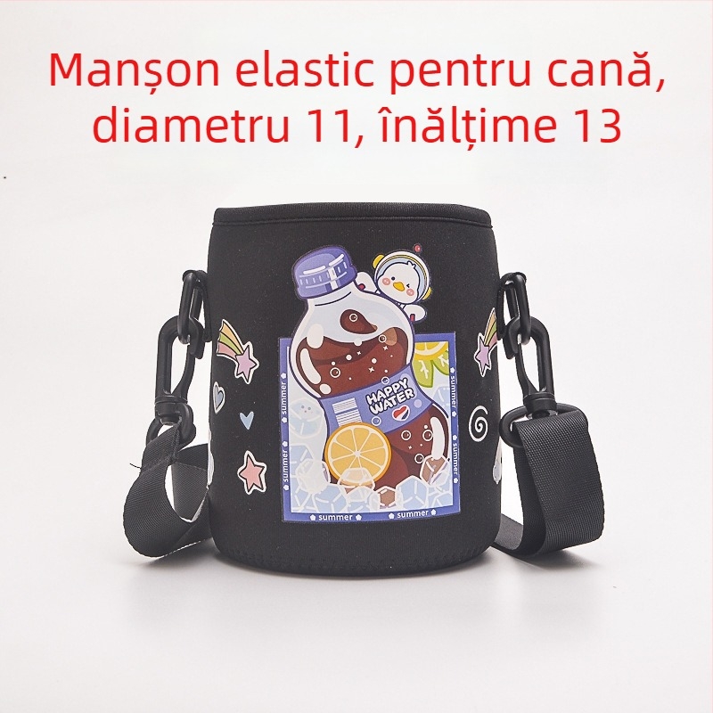 Husă de protecție pentru sticlă, cu design Lego în stil desen animat – husă portabilă pentru elevi, pentru călătorii și activități în aer liber