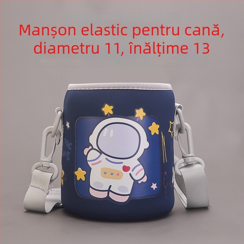 Husă de protecție pentru sticlă, cu design Lego în stil desen animat – husă portabilă pentru elevi, pentru călătorii și activități în aer liber