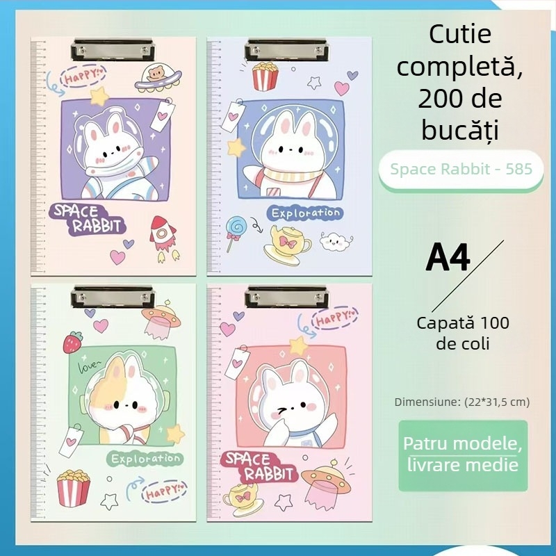 Dosar A4 din hârtie cu clemă puternică, design desen animat