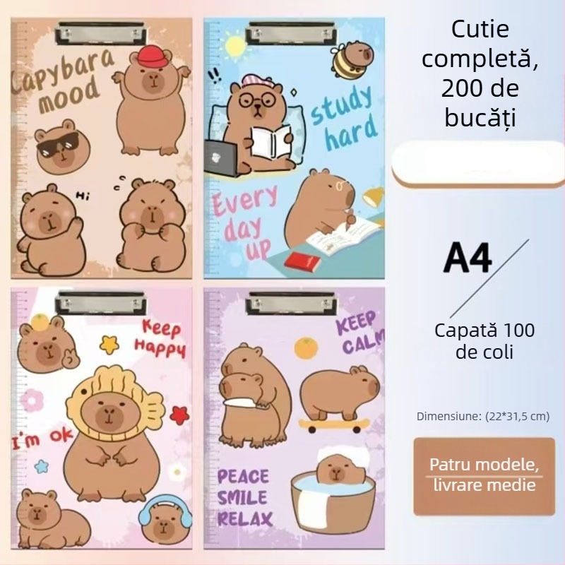 Dosar A4 din hârtie cu clemă puternică, design desen animat