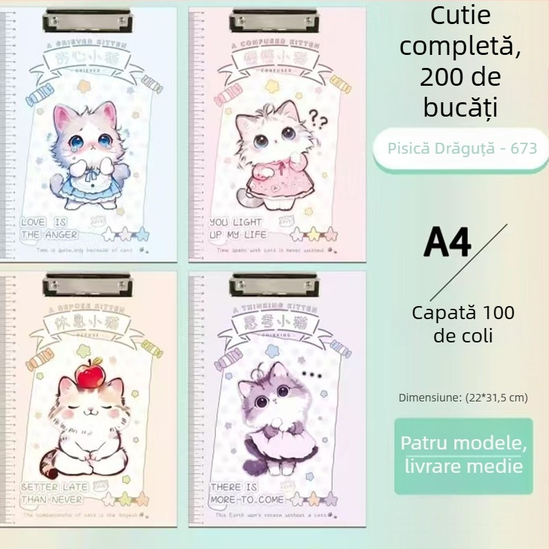 Dosar A4 din hârtie cu clemă puternică, design desen animat