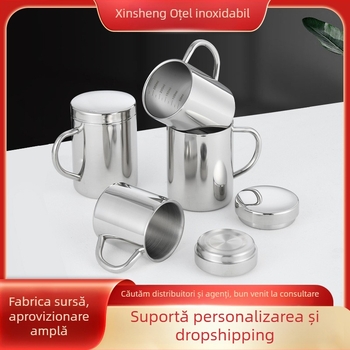 Cană din oțel inoxidabil 316, personalizabilă, cu pereți dubli, pentru cafea, ceai, grădiniță și elevi