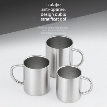 Cană din oțel inoxidabil 316, personalizabilă, cu pereți dubli, pentru cafea, ceai, grădiniță și elevi