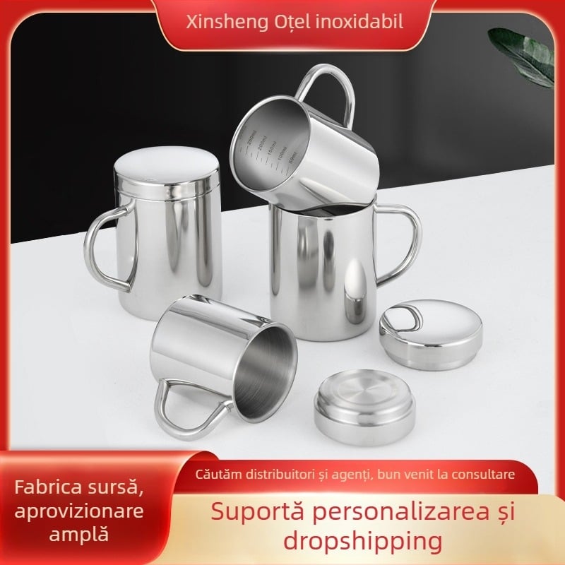 Cană din oțel inoxidabil 316, personalizabilă, cu pereți dubli, pentru cafea, ceai, grădiniță și elevi