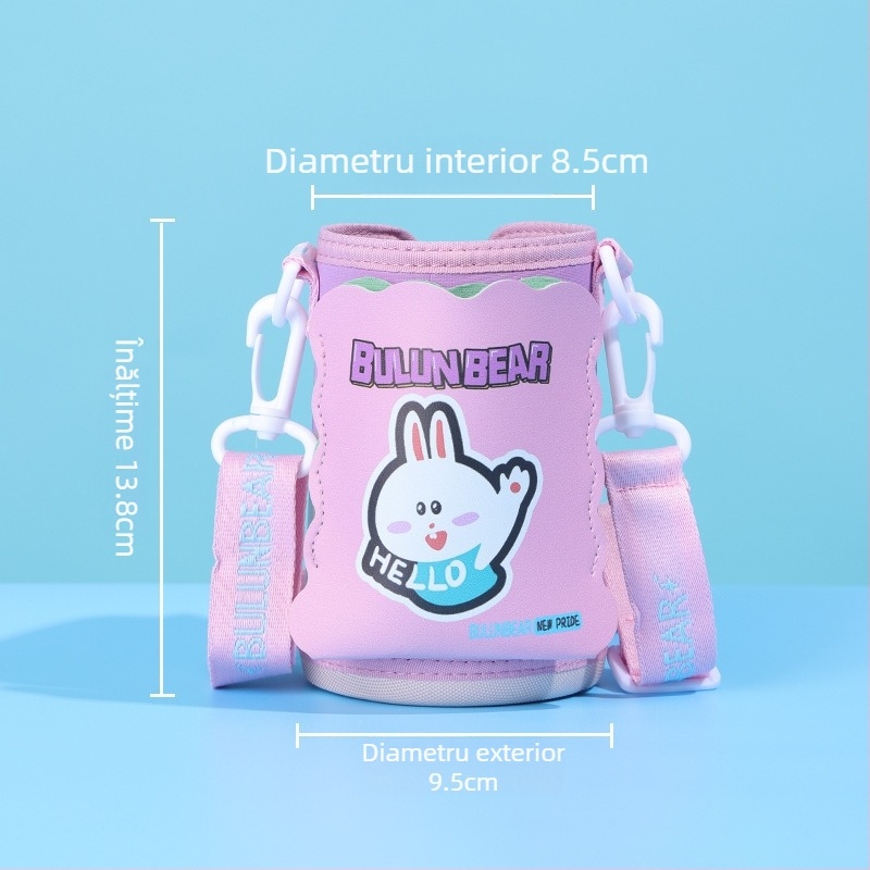Husă izolantă pentru pahar de copii, cu curea și șnur crossbody – protecție universală pentru sticlă de apă