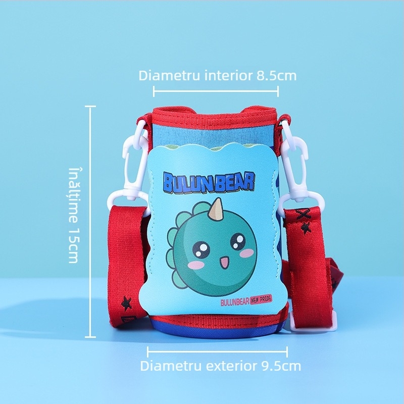 Husă izolantă pentru pahar de copii, cu curea și șnur crossbody – protecție universală pentru sticlă de apă