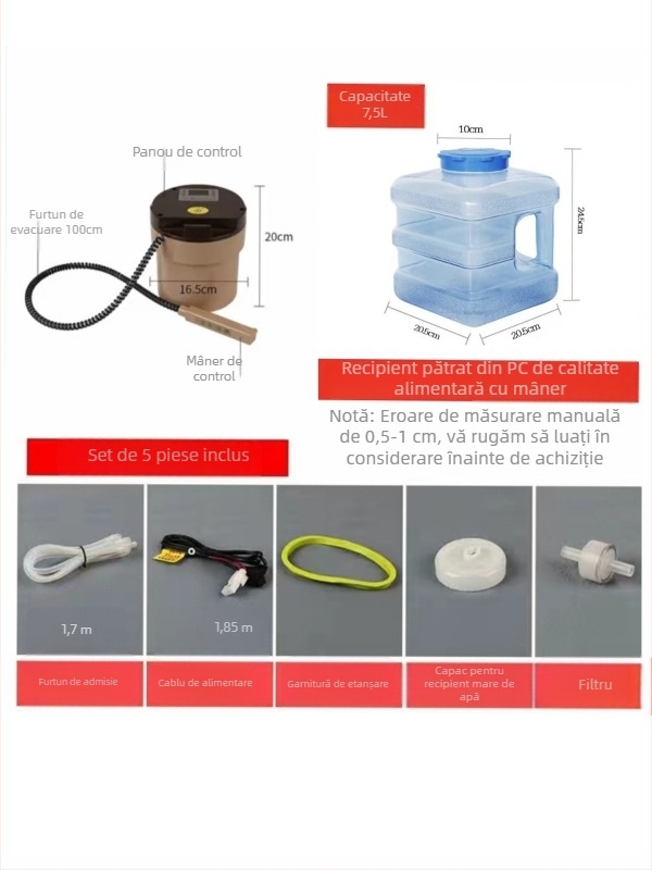 Dispenser ascuns pentru apă în mașină, cu încălzitor termostatic, 24V, apă caldă și rece, boiler cu capacitate mare
