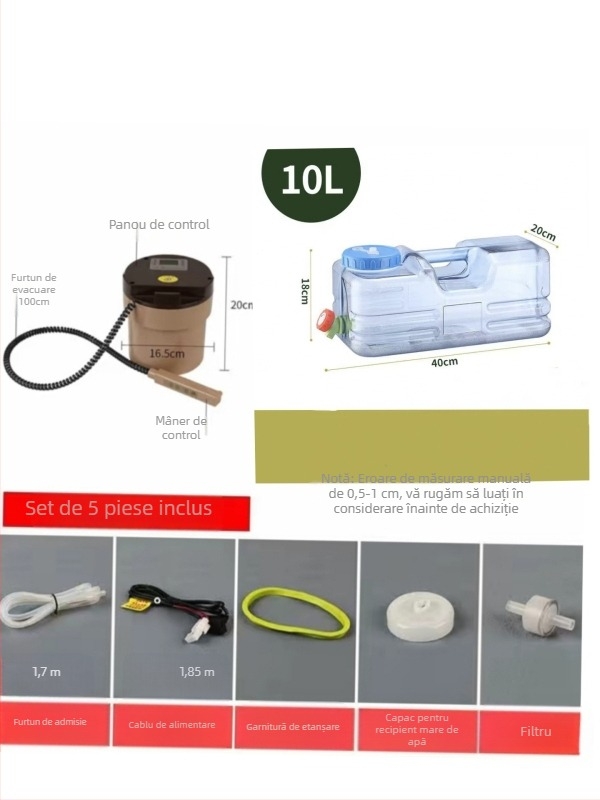 Dispenser ascuns pentru apă în mașină, cu încălzitor termostatic, 24V, apă caldă și rece, boiler cu capacitate mare