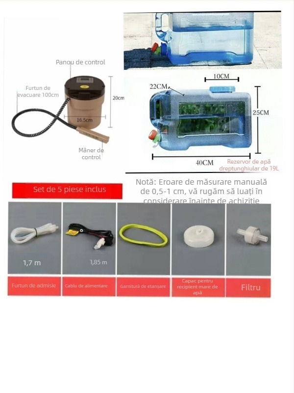 Dispenser ascuns pentru apă în mașină, cu încălzitor termostatic, 24V, apă caldă și rece, boiler cu capacitate mare