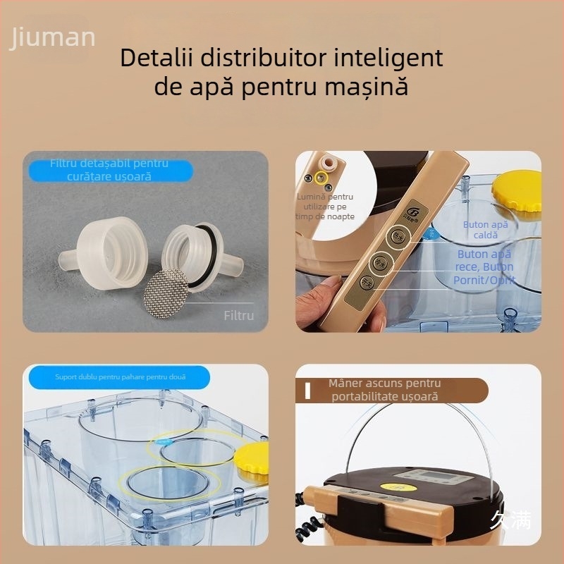 Dispenser ascuns pentru apă în mașină, cu încălzitor termostatic, 24V, apă caldă și rece, boiler cu capacitate mare