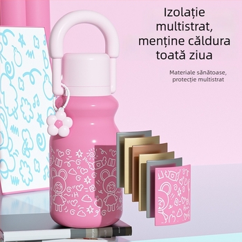 Cană izolată cu mâner, capacitate mare, sticlă sport pentru exterior, rezistentă
