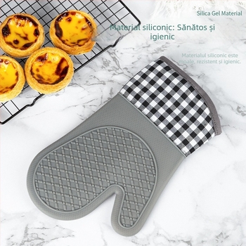 Mănuși izolante din silicon pentru cuptor, mănuși de bucătărie rezistente la temperaturi înalte, cu aderență antiderapantă, compatibile cu cuptorul cu microunde, model plasă, dimensiuni 30 × 18,5 cm