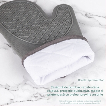 Mănuși izolante din silicon pentru cuptor, mănuși de bucătărie rezistente la temperaturi înalte, cu aderență antiderapantă, compatibile cu cuptorul cu microunde, model plasă, dimensiuni 30 × 18,5 cm