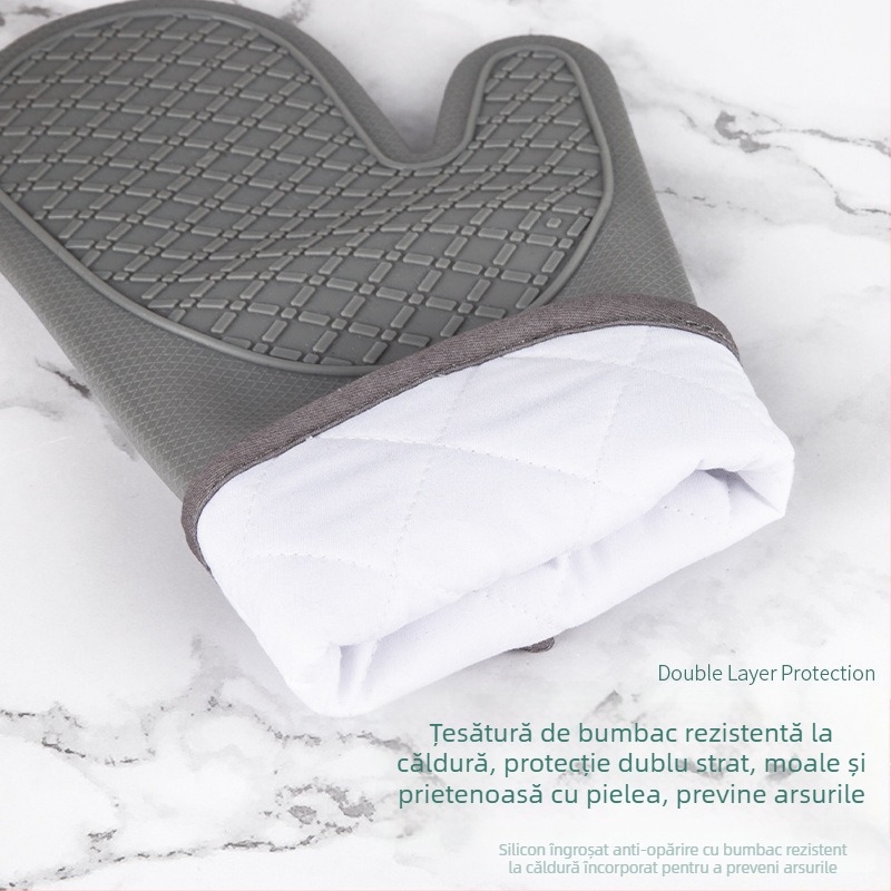 Mănuși izolante din silicon pentru cuptor, mănuși de bucătărie rezistente la temperaturi înalte, cu aderență antiderapantă, compatibile cu cuptorul cu microunde, model plasă, dimensiuni 30 × 18,5 cm