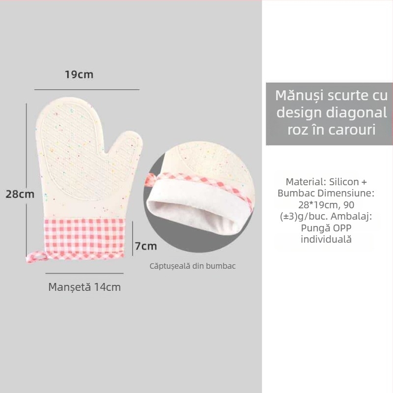 Mănuși izolante din silicon pentru cuptor, mănuși de bucătărie rezistente la temperaturi înalte, cu aderență antiderapantă, compatibile cu cuptorul cu microunde, model plasă, dimensiuni 30 × 18,5 cm