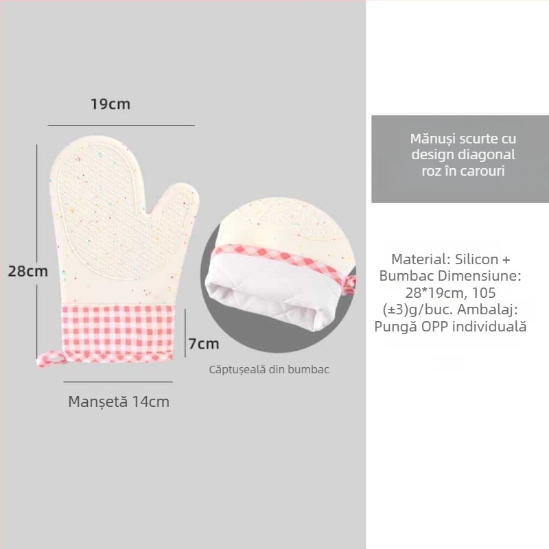 Mănuși izolante din silicon pentru cuptor, mănuși de bucătărie rezistente la temperaturi înalte, cu aderență antiderapantă, compatibile cu cuptorul cu microunde, model plasă, dimensiuni 30 × 18,5 cm