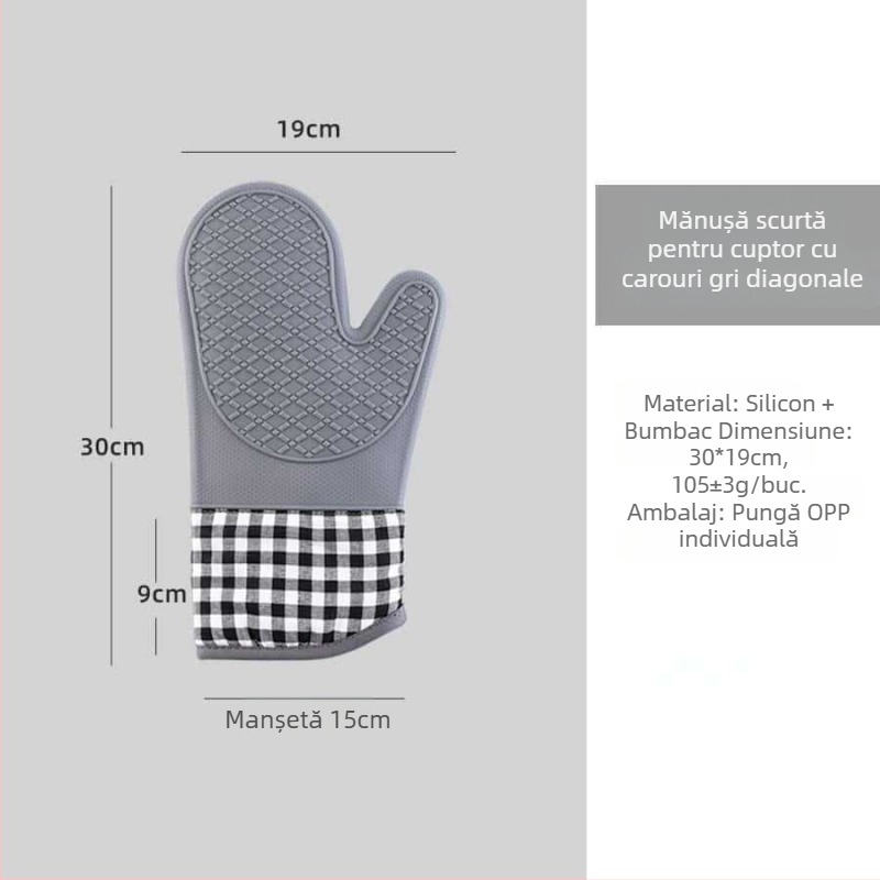 Mănuși izolante din silicon pentru cuptor, mănuși de bucătărie rezistente la temperaturi înalte, cu aderență antiderapantă, compatibile cu cuptorul cu microunde, model plasă, dimensiuni 30 × 18,5 cm