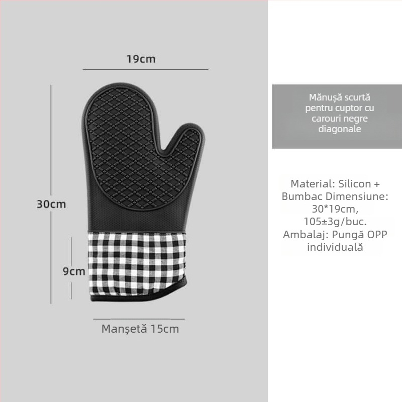 Mănuși izolante din silicon pentru cuptor, mănuși de bucătărie rezistente la temperaturi înalte, cu aderență antiderapantă, compatibile cu cuptorul cu microunde, model plasă, dimensiuni 30 × 18,5 cm