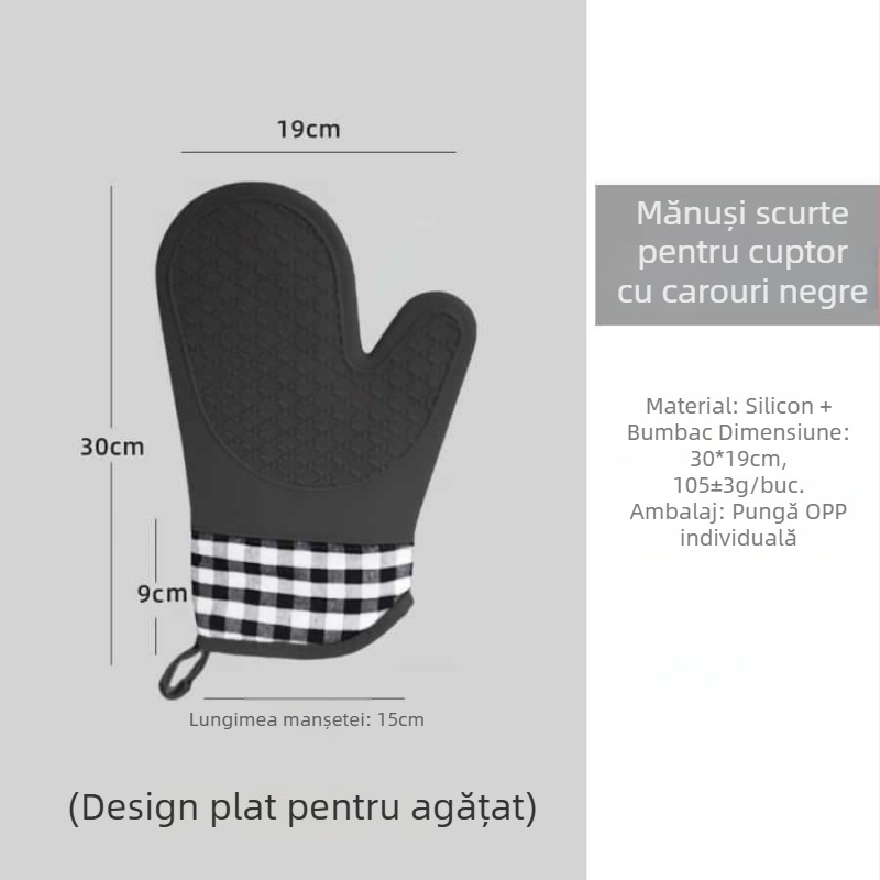Mănuși izolante din silicon pentru cuptor, mănuși de bucătărie rezistente la temperaturi înalte, cu aderență antiderapantă, compatibile cu cuptorul cu microunde, model plasă, dimensiuni 30 × 18,5 cm