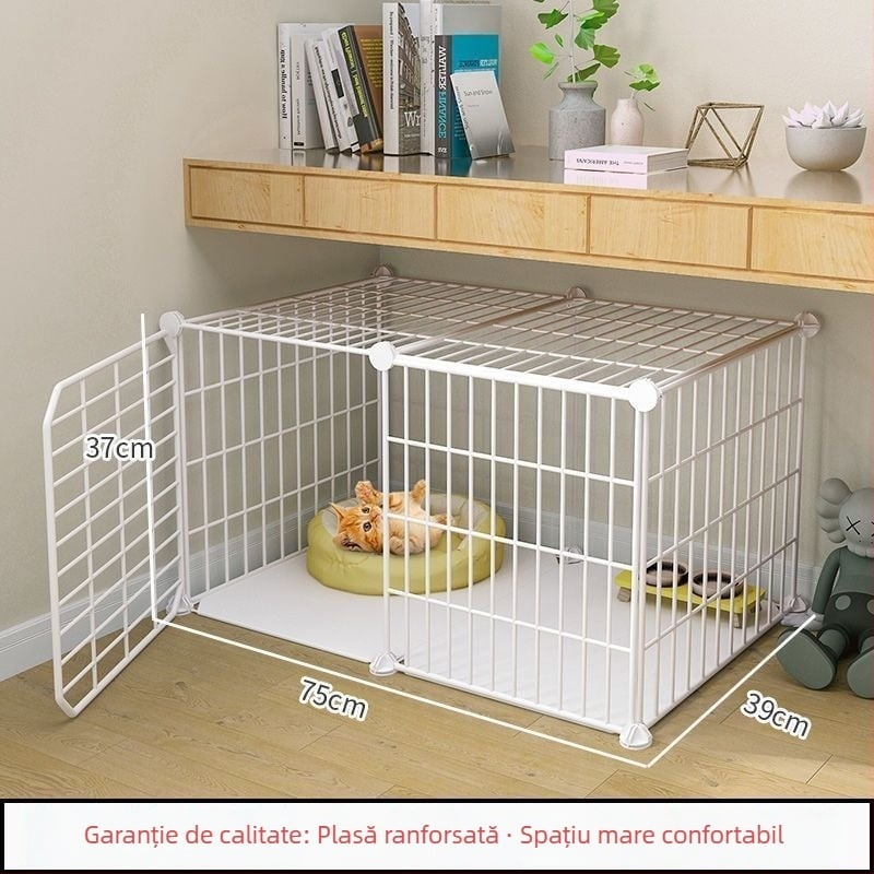 Cușcă pentru pisici cu toaletă, stil vilă DIY, spațiu interior, trei niveluri, adăpost mic pentru pisici