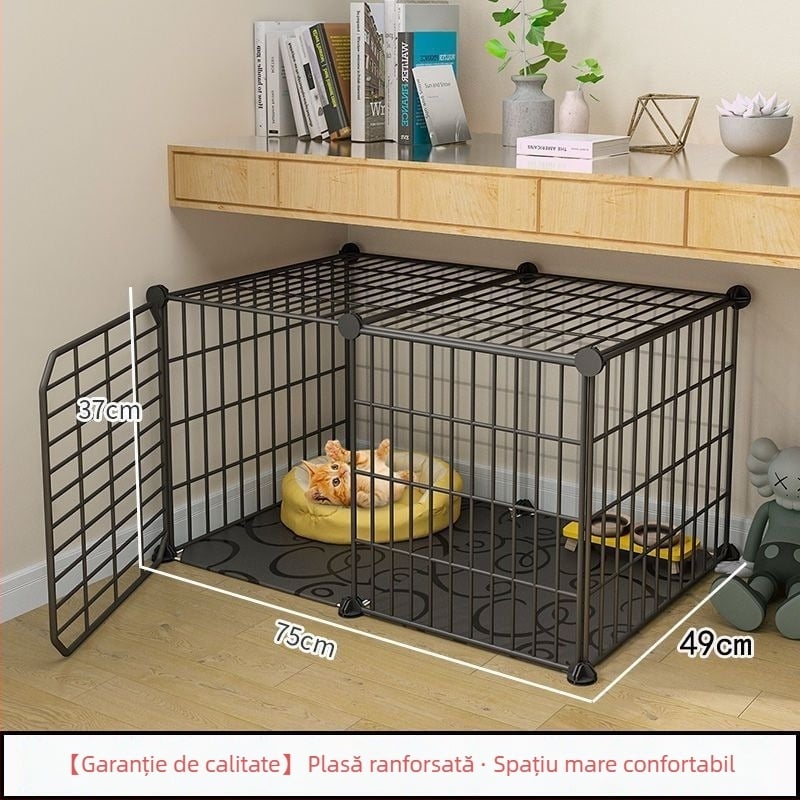 Cușcă pentru pisici cu toaletă, stil vilă DIY, spațiu interior, trei niveluri, adăpost mic pentru pisici