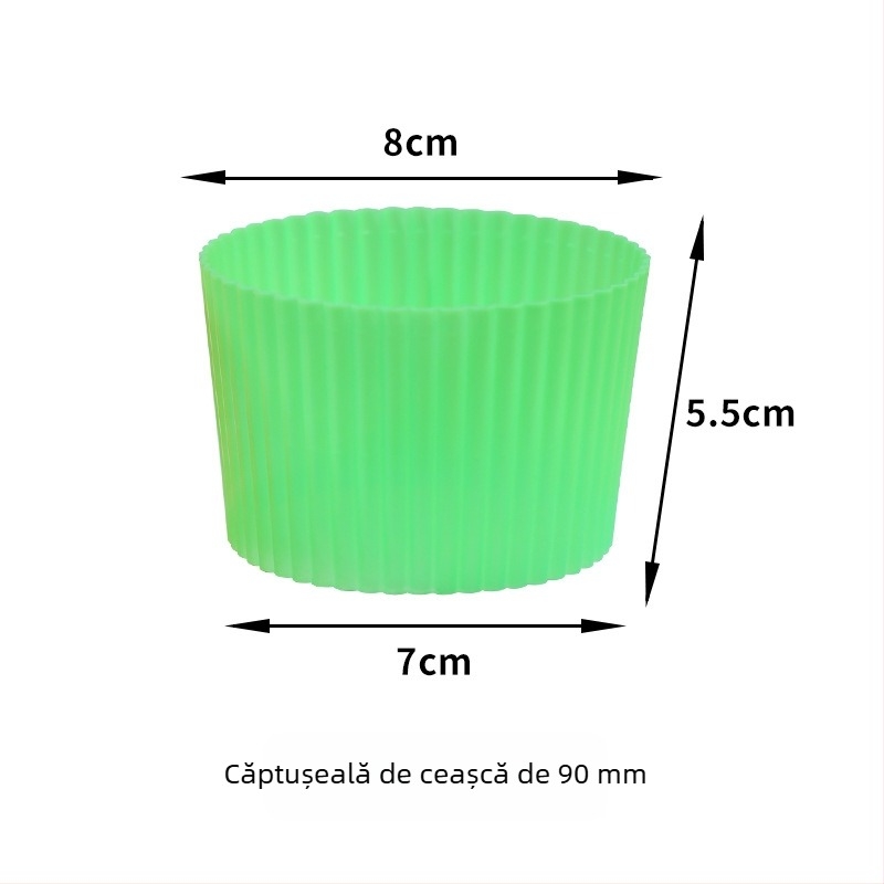 Înveliș din plastic pentru pahare de ceai cu lapte, transparent, antiderapant, pentru 500–700 ml, deschidere Ø90 mm