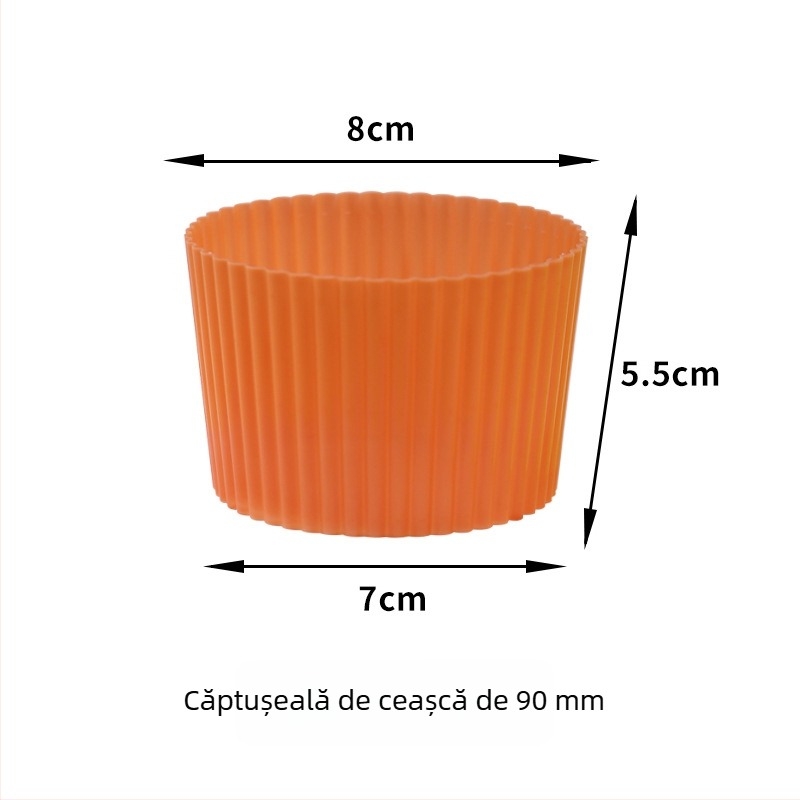 Înveliș din plastic pentru pahare de ceai cu lapte, transparent, antiderapant, pentru 500–700 ml, deschidere Ø90 mm