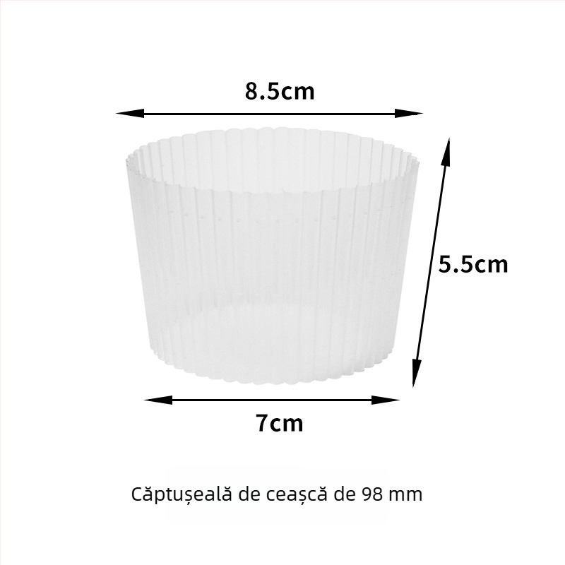 Înveliș din plastic pentru pahare de ceai cu lapte, transparent, antiderapant, pentru 500–700 ml, deschidere Ø90 mm
