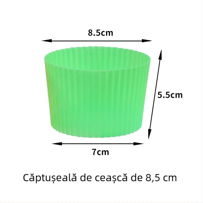 Înveliș din plastic pentru pahare de ceai cu lapte, transparent, antiderapant, pentru 500–700 ml, deschidere Ø90 mm
