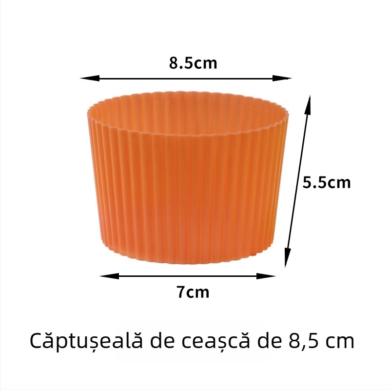 Înveliș din plastic pentru pahare de ceai cu lapte, transparent, antiderapant, pentru 500–700 ml, deschidere Ø90 mm
