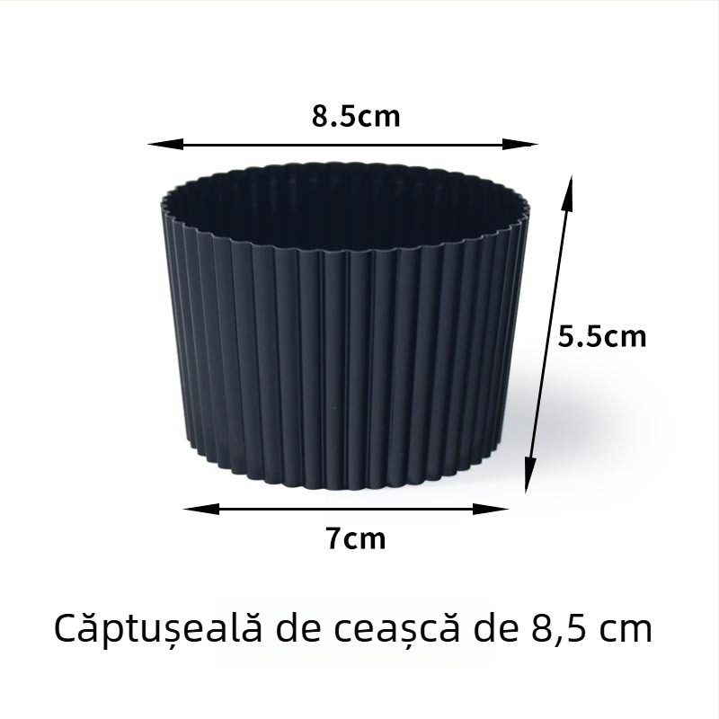 Înveliș din plastic pentru pahare de ceai cu lapte, transparent, antiderapant, pentru 500–700 ml, deschidere Ø90 mm