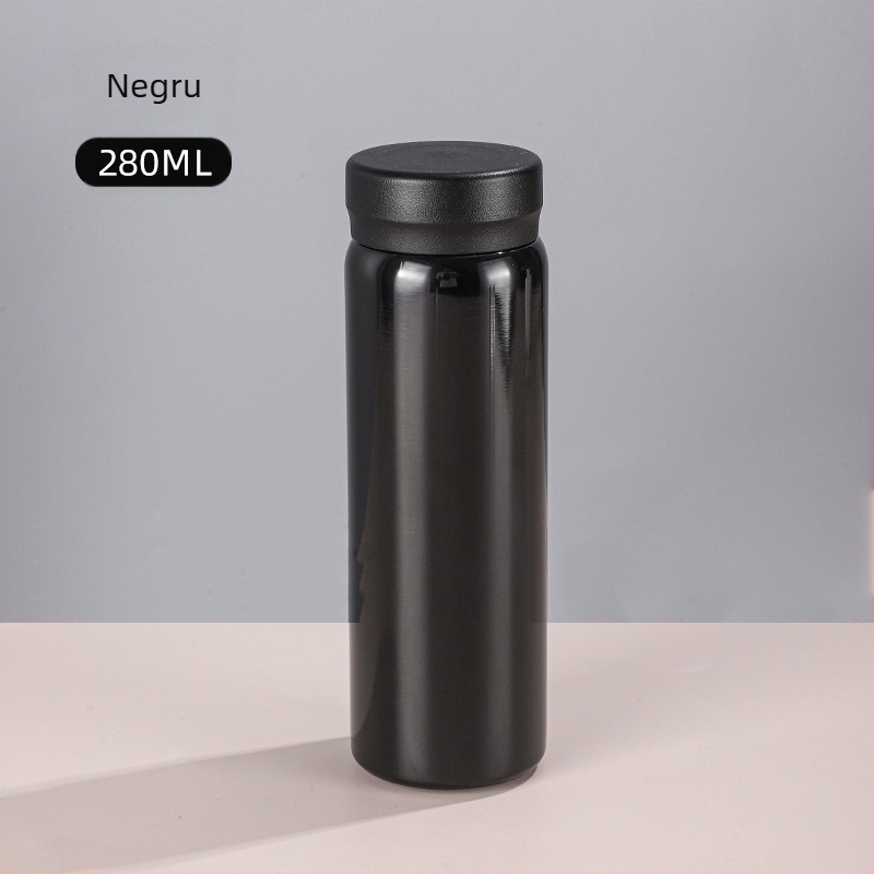 Termos mini din oțel inoxidabil 316, cană de buzunar compactă, design cilindric drept, finisaj vopsit