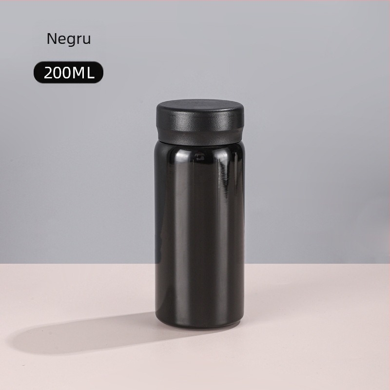 Termos mini din oțel inoxidabil 316, cană de buzunar compactă, design cilindric drept, finisaj vopsit