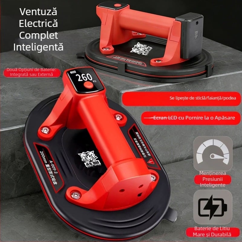 Ridicător cu ventuză electrică, control inteligent al presiunii și reumplere automată a aerului, destinat manipulării grele a sticlei și plăcilor