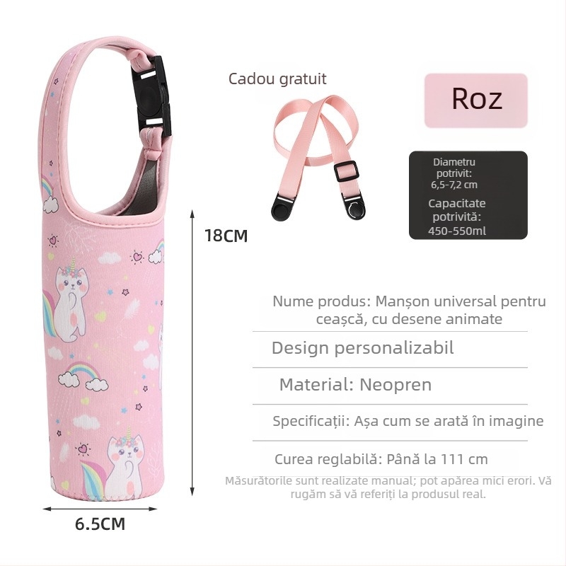 Husă izolantă pentru ceașcă cu cataramă, universală, portabilă, îngroșată