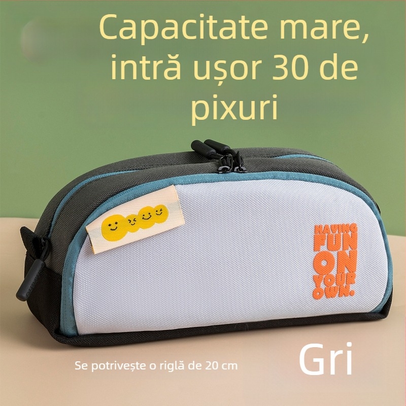 Penar pentru liceu, design minimalist cu două straturi, capacitate mare, compartimente multiple, aspect elegant și unic