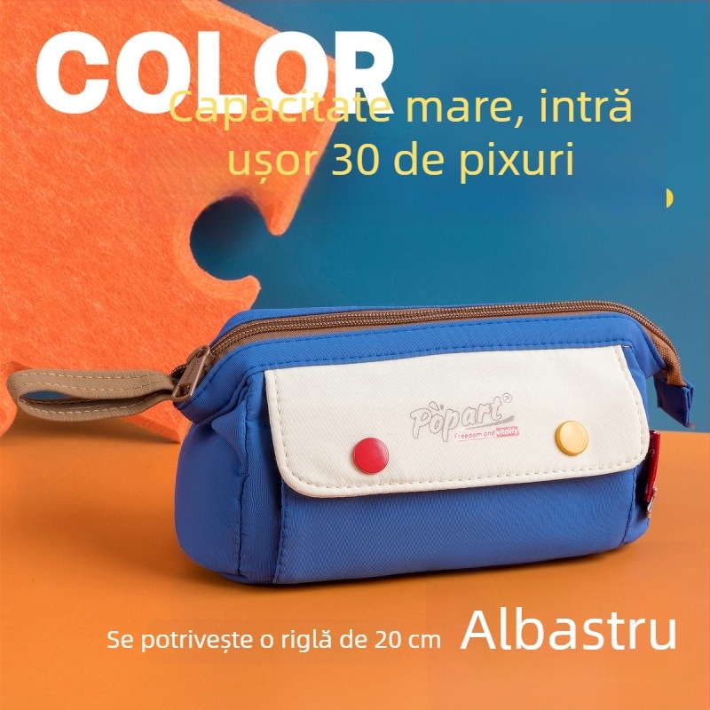 Penar pentru liceu, design minimalist cu două straturi, capacitate mare, compartimente multiple, aspect elegant și unic